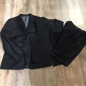 Express Men’s Black 3 piece Fitted Suit